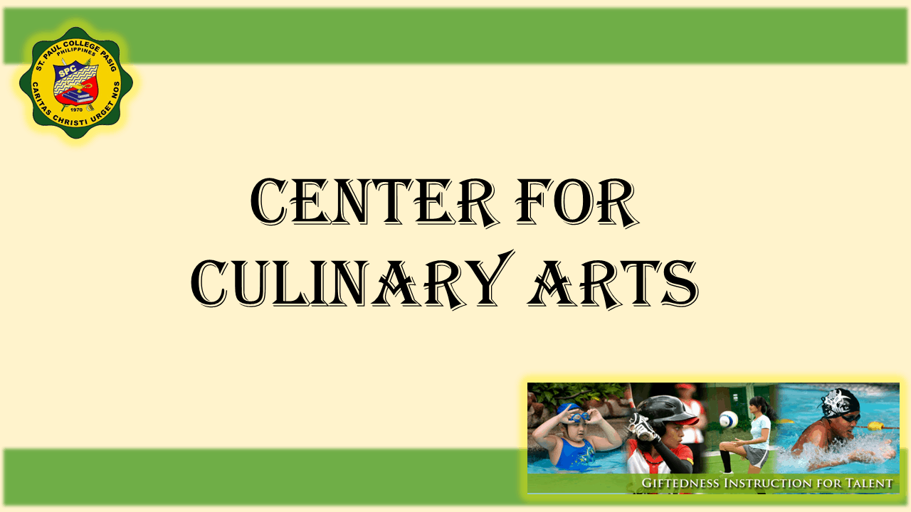 1 TITLE PAGE CENTER FOR CULINARY ARTS