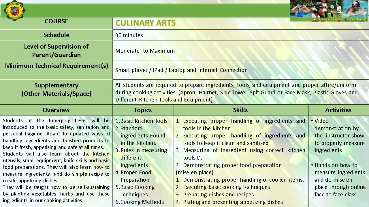 CULINARY EMERGING