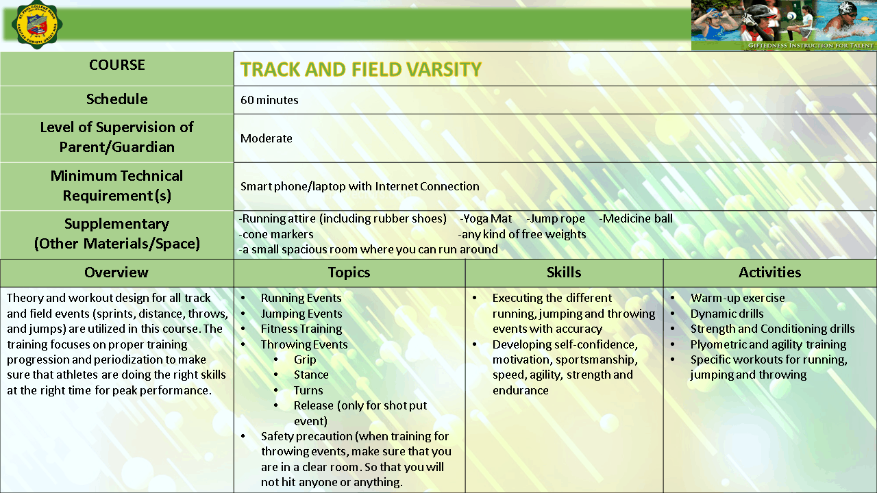 TRACK AND FIELD VARSITY